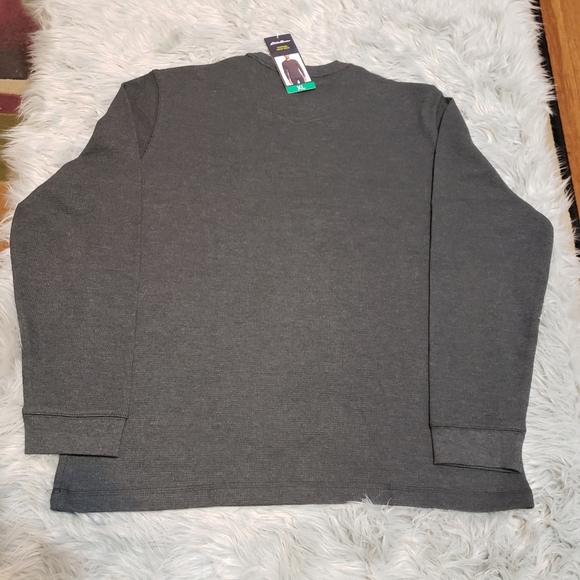 Eddie Bauer Men's Thermal Crew Neck Dark Gray Sweater - Picture 5 of 6